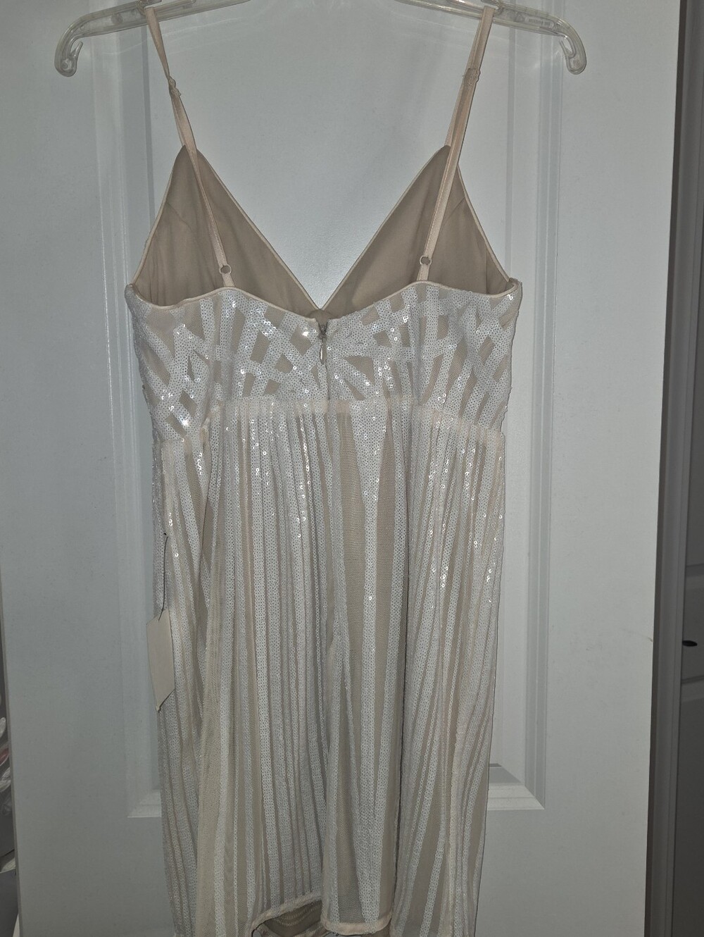 Lulus NEW Cream & White Sequin Mini Cocktail Dress - Picture 10 of 16